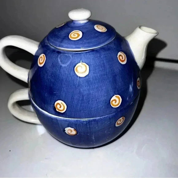 EUC Cardinal Solo Jazz Cafe Ceramic Tea Pot and Cup Hand Painted - Picture 3 of 7
